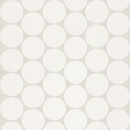 Bedrosians Marin - Pearl White 2" Penny Round Matte Porcelain Mosaic