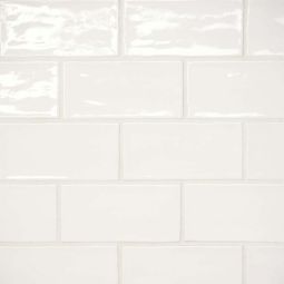 Bedrosians Marin - Pearl White 2.5" x 5" Ceramic Wall Tile