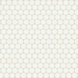 Bedrosians Marin - Pearl White 3/4" Penny Round Matte Porcelain Mosaic