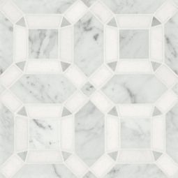 Bedrosians Matisse - White Carrara & Thassos Mosaic 1 Marble Blend