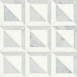 Bedrosians Matisse - White Carrara & Thassos Mosaic 3 Marble Blend