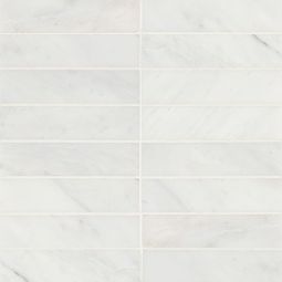 Bedrosians Monet - Oriental White 2" x 8" Honed Marble Decorative Tile