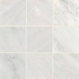 Bedrosians Monet - Oriental White 4" x 4" Honed Marble Decorative Tile