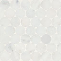 Bedrosians Monet - Oriental White Circle Honed Marble Mosaic 10 Tile