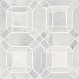Bedrosians Monet - Oriental White Square Honed Marble Mosaic 1 Tile
