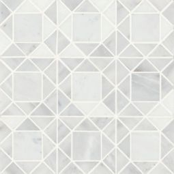 Bedrosians Monet - Oriental White Square Honed Marble Mosaic 2 Tile