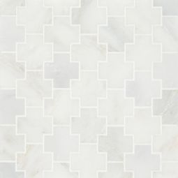 Bedrosians Monet - Oriental White Square Honed Marble Mosaic 4 Tile