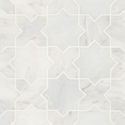 Bedrosians Monet - Oriental White Square Honed Marble Mosaic 6 Tile