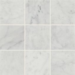 Bedrosians Monet - White Carrara 4" x 4" Honed Marble Decorative Tile
