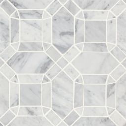 Bedrosians Monet - White Carrara Square Honed Marble Mosaic 1 Tile