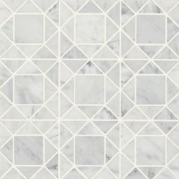 Bedrosians Monet - White Carrara Square Honed Marble Mosaic 2 Tile
