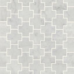 Bedrosians Monet - White Carrara Square Honed Marble Mosaic 4 Tile
