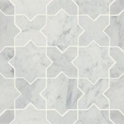 Bedrosians Monet - White Carrara Square Honed Marble Mosaic 6 Tile