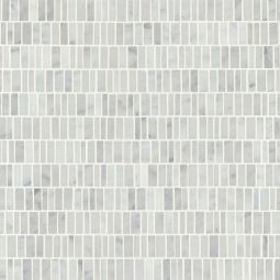 Bedrosians Monet - White Carrara Mini-Brick Honed Marble Mosaic 7 Tile