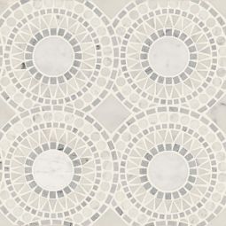 Bedrosians Solis - White Carrara & Bardiglio Honed Marble Blend Mosaic