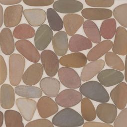 Bedrosians Waterbrook - Brown Jumbo Sliced Pebble Mosaic