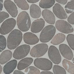 Bedrosians Waterbrook - Dark Grey Jumbo Sliced Pebble Mosaic