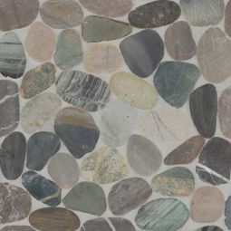 Bedrosians Waterbrook - Grey Mix Jumbo Sliced Pebble Mosaic