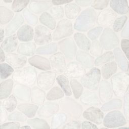 Bedrosians Waterbrook - Thassos White Medium Sliced Pebble Mosaic
