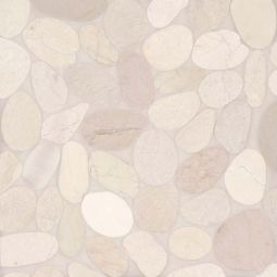 Bedrosians Waterbrook - White Jumbo Sliced Pebble Mosaic