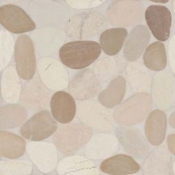 Bedrosians Waterbrook - White/Tan Jumbo Sliced Pebble Mosaic