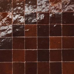 Bedrosians Zagora - Maroon 2" x 2" Glossy Zellige Mosaic Tile