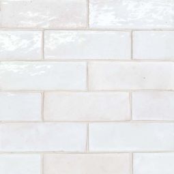 Bedrosians Zagora - Neige Blanc 2" x 6" Glossy Zellige Field Tile