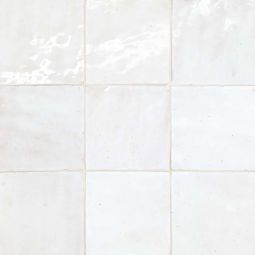 Bedrosians Zagora - Neige Blanc 4" x 4" Glossy Zellige Field Tile