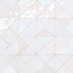 Bedrosians Zagora - Neige Blanc Triangle Glossy Zellige Mosaic Tile