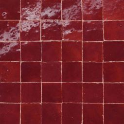 Bedrosians Zagora - Rouge 2" x 2" Glossy Zellige Mosaic Tile