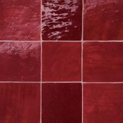 Bedrosians Zagora - Rouge 4" x 4" Glossy Zellige Field Tile