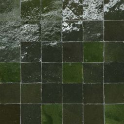 Bedrosians Zagora - Vert Mousse 2" x 2" Glossy Zellige Mosaic Tile