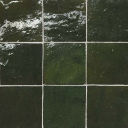 Bedrosians Zagora - Vert Mousse 4" x 4" Glossy Zellige Field Tile
