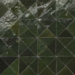 Bedrosians Zagora - Vert Mousee Triangle Glossy Zellige Mosaic Tile