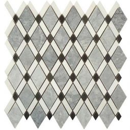 Zio Diamond - Mugworth, Thassos White & Basalt Mosaic