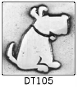 Solid Pewter Dots DT105 - 1.5" Dog