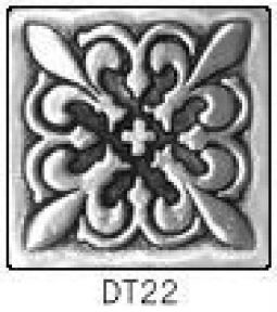 Solid Pewter Dots DT22 - 2" Rounded Fleur D' Lis