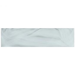 Zio Elegant Swirl - Porcelain Cloud 3" x 12" Glass Tile