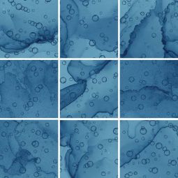 Tesoro Bubbles - Blue 6" x 6" Porcelain Tile