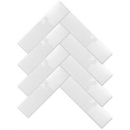 Emser Cognito - Ice Glossy 2" x 8" Herringbone Mosaic