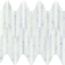 Emser Bizou - White / White Peak Groutless Marble Mosaic