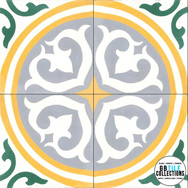 Mexican Mission Cement Tile Solid Handcrafted 10 sqf - shops Forestgreen - 8x8