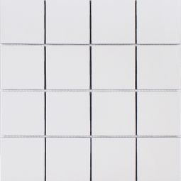 Tesoro Gallery Porcelain Mosaics - White Matte Black Dot 1