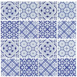 Tesoro Patchwork - Azul Blue 3" x 3" Glass Mosaic