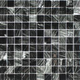 Tesoro Watercolors - Black 1" x 1" Glass Mosaic