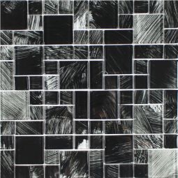 Tesoro Watercolors - Black Random Glass Mosaic