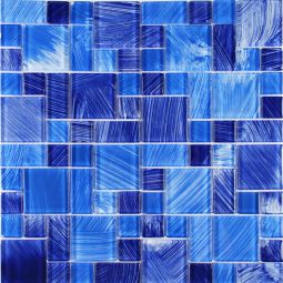 Tesoro Watercolors - Blue Mix Random Glass Mosaic