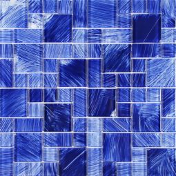 Tesoro Watercolors - Navy Blue Random Glass Mosaic