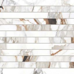 Bedrosians Prati - Calacatta Macchia Vecchia 1" x 12" Honed Porcelain Mosaic