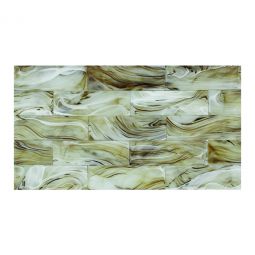 Tesoro Clouds - Arcus Glass White On Brown 3" x 9" Wall Tile